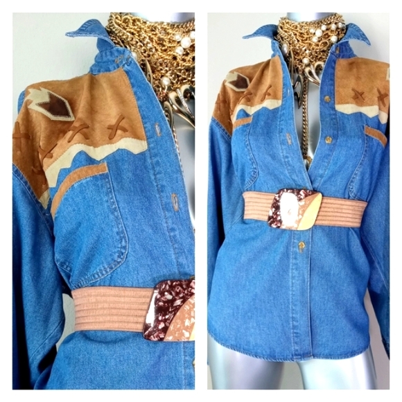 "WESTERN CHIC" VintAge Denim Two-PiEcE Skirt Set - Picture 9 of 15